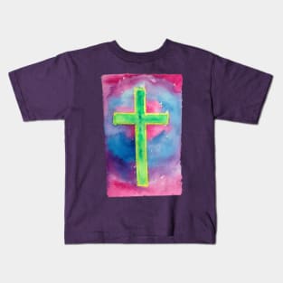 Sheila's Watercolor Cross Kids T-Shirt